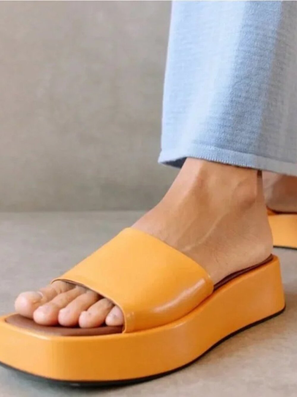 Svegan by ALOHAS Janice Platform Slide Sandals - Spicy Orange - Size 40 EU / 9 U